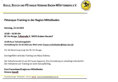 Frauentraining Mittelbaden am 22.10.2022